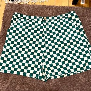 Green and White Checkered Wild Fable Shorts XXL